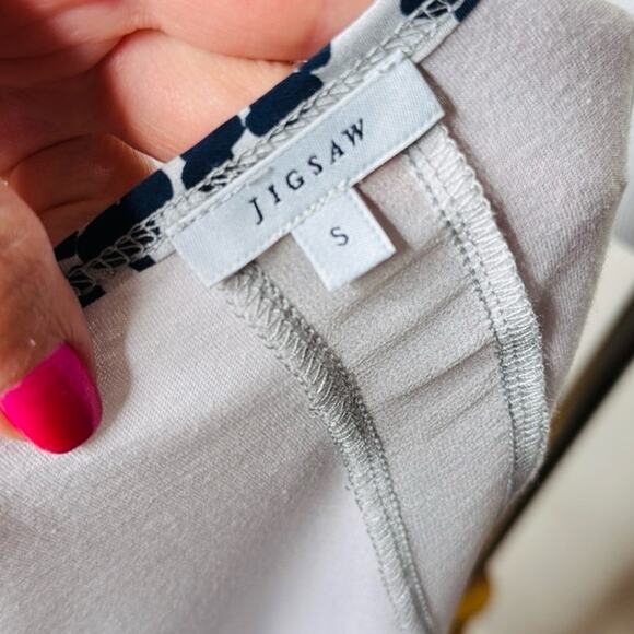 Jigsaw Navy and Purple Floral Silk Tee - Picture 5 of 5